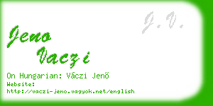 jeno vaczi business card