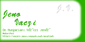 jeno vaczi business card